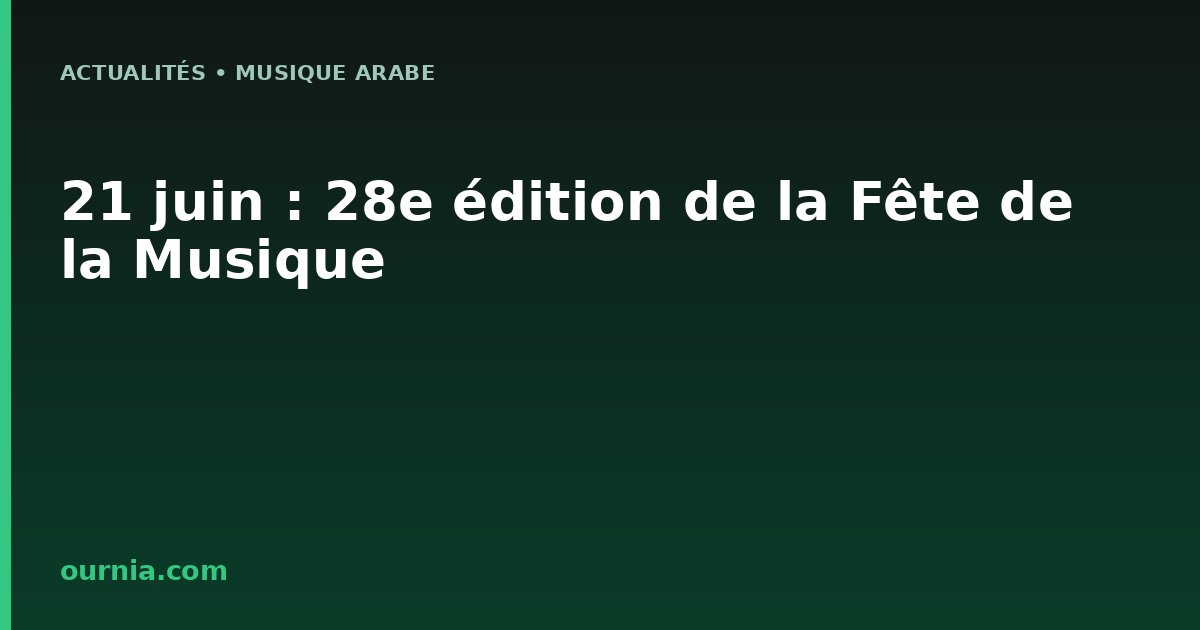 21 juin : 28e édition de la Fête de la Musique