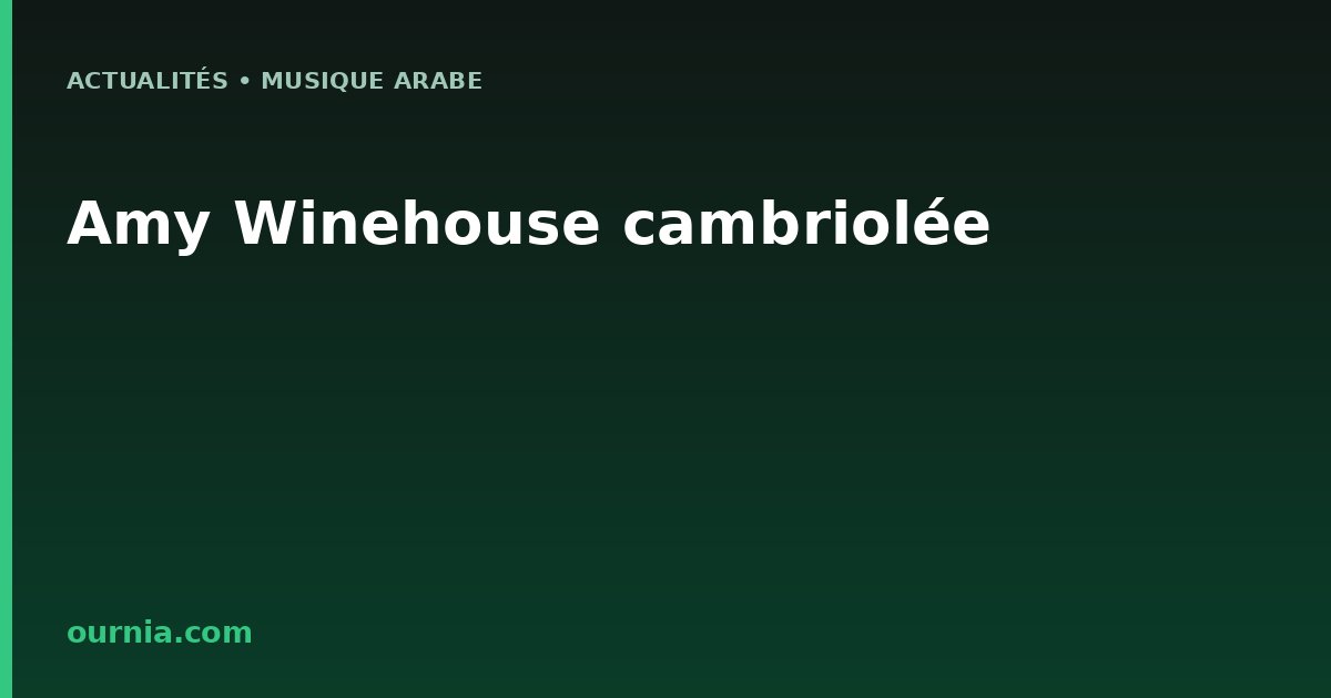 Amy Winehouse cambriolée