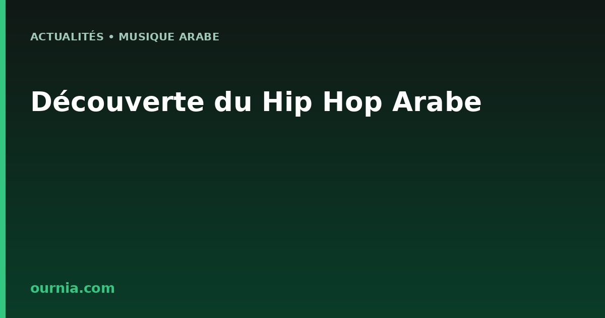 Découverte du Hip Hop Arabe